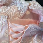 Women’s Pink Tea Length Mother of the Bride Groom Corset Back Dress Size 10 NWOT Photo 7