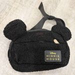 Disney  Minnie Mouse Black Sherpa Belt Bag Photo 0