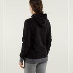 Lululemon Runaway Fleece Pullover Hoodie Black and Gray Size 6 Thumbholes Gym Photo 2