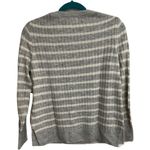 Old Navy  Gray White Striped Shimmer Sparkle Split Hem Ribbed Sweater size S Photo 3