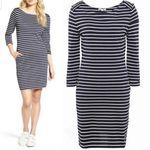 Barbour  Wharf Navy Blue and White Striped Dress Photo 3