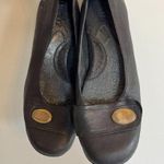 Born black leather slip on shoes button detail size 7/38 Photo 0