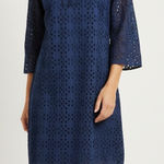 Crown & Ivy  Navy Eyelet Women’s Summer Dress size 12 Photo 0