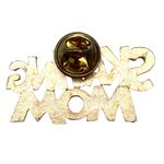 SKATING MOM Gold Tone Pin Brooch Collectable New Capital Print 2” X 0.75” Photo 4