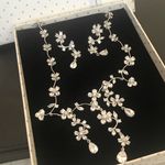 Bridal Jewelry Set Necklace & Earrings Crystal Silver Photo 3