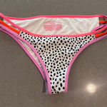 Victoria's Secret Strappy Cheeky Bikini Bottoms White Black Dot Print S Photo 0