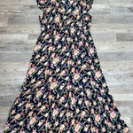 Studio West  navy floral flutter sleeve maxi dress tiered elastic waist XL P45 Photo 0
