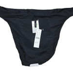 J.Crew  Ribbed high-rise cheeky bikini bottom in Black M NWT‎ Photo 0