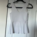 Topshop  | White Peplum Top Scuba Size 2 Photo 2