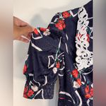 BURRYCO Floral Print Mini Puff Sleeve Lace Collar Flowy Dress Size 4 Photo 9