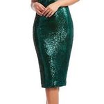 Dress the Population NWOT  Sloane Deep Emerald Green Sequin Sheath Dress Size M Photo 0