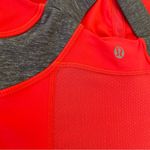 Lululemon  Push Ur Limits Tank Top Red Coral Gray Size 6 Criss Cross Back Passion Photo 6