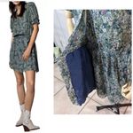 Zadig & Voltaire Wrap Dress Green Betty Mousseline Floral Puff Sz Small / Medium Photo 1