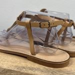 Sophia Milano  Flat Thong Sandals Animal Print Size 8.5 Italy Leather Ankle Strap Photo 3