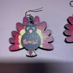 Festive Turkey Earrings with Red and Yellow Photo 0