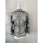 VTG TravelSmith Embroidered Lace Sheer Black & White Shawl Blazer Womens Large Photo 1