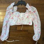 For Love & Lemons  Floral Chiffon Long Sleeve Blouse Top Photo 1