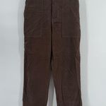 Little lies brown corduroy wide leg pants with raw hem size small Photo 0