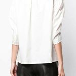 Marc Jacobs  Button Down Blouse Short Sleeve Top Crew Neck Poplin White Top 4 NWT Photo 1