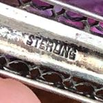 Sterling Silver Antique art deco Fishson stone bar brooch Photo 8