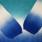 Willi Smith  Ombré Open Knit Sweater in Blue/White Size XL 3/4 Sleeve Photo 8