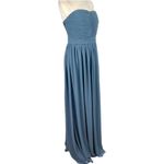 Lulus  Wedding Formal Slate Blue Pleated Strapless Maxi Dress Endless Glamour XL Photo 5