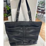 Coach Hamilton Purse Shoulder Hand Bag Black Pebble Leather Tote, Medium, EUC Photo 0