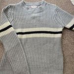 Pink Rose  Striped Knit Sweater Photo 2