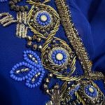 Yumi Kim Royal Blue Beaded Embellished Sheer Tunic Top or Swim Cover Sz S Photo 4