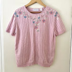 Alfred Dunner  Cable Knit Cottagecore Embroidered Sweater Sz S Photo 0