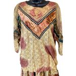 Vintage Boho Tiered Patchwork Festival Skirt Set Brown Photo 2