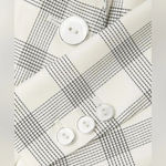 Elie Tahari NWT $398  cream black checkered blazer extra button Photo 6