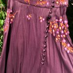 Free People NEW  Embroidered Purple Mini Dress Low V Front Satin button Accent 2 Photo 8