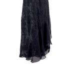 Vintage L.A. Intimates Sheer Floral Asymmetrical Midi Slip Dress Open Back Black Size L Photo 6