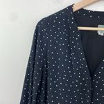 Gap Drop Waist Polka Dot Ruffled Shift Dress 3/4 sleeve Size 8 Black Photo 3