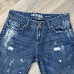 EXPRESS Distressed Bleach Splatter Baggy Straight Leg Boyfriend Jeans Blue 2 Photo 4