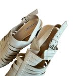 Tahari Makailyn Strappy White High Heel Sandals Leather Wood Block Heel Size 9.5 Photo 4