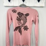 RARE Great China Wall Rhinestone Koi Fish Top Mauve Y2K Thermal XXS/XS Pink Photo 4