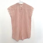 EXPRESS Light Baby Pink Textured Swiss Dot Lace Trim High Neck Coquette Blouse S Photo 8