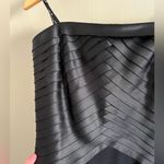 Tadashi Shoji Vintage  Tiered Satin Chiffon Gown Black Strapless Dress 90s Photo 4