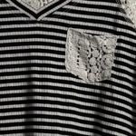 American Rag Black and White Asymmetrical Sleeveless Tank Top Photo 1