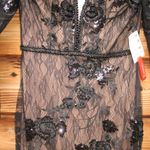 Mac Duggal 79351 Womens Black Embellished Long Sleeve Plunge Neck Trumpet Dress Photo 8