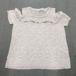 Maurice's  Women's XL Cold‎ Shoulder Short Sleeve Sweater Knit Top Pullover Ivory Photo 0