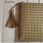 Virginia Wolf Mini Woven Pouch Metallic Gold Photo 2