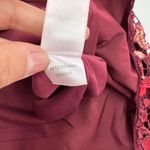 Adrianna Papell  Dress Womens 12 Petite Red Gold Lace Overlay V Neck A‎ Line Photo 5