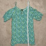 Coco + Carmen Blue Green Rayon Beach Cover-up Mini Dress Tunic Cold Shoulder S/M Photo 3