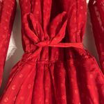 City Studios Macy’s City Studio Ruffled Fit and Flare Red Dotted Dress Photo 3