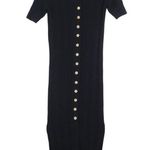 Free People  Riding Waves Midi Sweater, Black Medium Photo 7