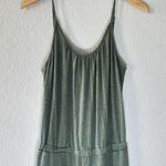 Sundry  Spaghetti Strap Jumpsuit Olive Green Jogger Cuffs Anthropologie Casual XS Photo 3