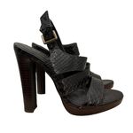 Colin Stuart Brown Snakeskin Strappy Heeled Sandals 5 Photo 0